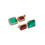 Red and green gem drop earrings